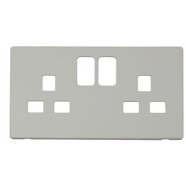Click SCP436PW Polar White Definity Screwless 2 Gang 13A Switched UK Socket Cover Plate