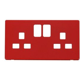 Click SCP436RD Red Definity Screwless 2 Gang 13A Switched UK Socket Cover Plate