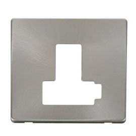 Click SCP451BS Brushed Steel Definity Screwless 13A Lockable Switched Fused Spur Unit Cover Plate