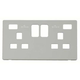 Click SCP480PW Polar White Definity Screwless 2 Gang 13A 2x USB-A Switched UK Socket Cover Plate image