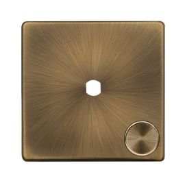 Click SFAB141PL Definity Complete Antique Brass Screwless 1 Gang 1 Aperture Unfurnished Dimmer Plate image