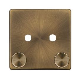Click SFAB142PL Definity Complete Antique Brass Screwless 1 Gang 2 Aperture Unfurnished Dimmer Plate image