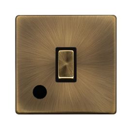 Click SFAB522BK Definity Complete Antique Brass Screwless 20A 2 Pole Flex Outlet Plate Switch image