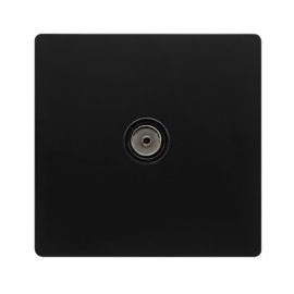 Click SFBK065BK Definity Complete Matt Black Screwless 1 Gang Non-Isolated Coaxial Outlet