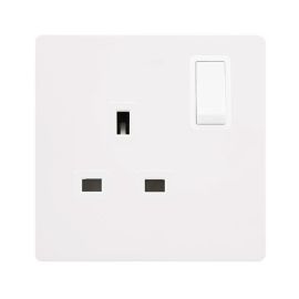 Click SFMW035PW Definity Complete Metal White Screwless 1 Gang 13A 2 Pole Switched Socket