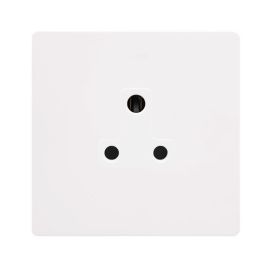 Click SFMW038PW Definity Complete Metal White Screwless 1 Gang 5A Round Pin Socket