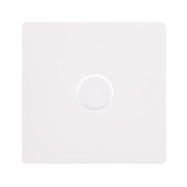 Click SFMW161 Definity Complete Metal White Screwless 1 Gang 100W 2 Way Trailing Edge Dimmer Switch