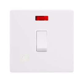 Click SFPW023PW Definity Complete Polar White Screwless 20A 2 Pole Flex Outlet Neon Plate Switch