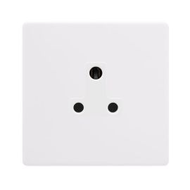 Click SFPW038PW Definity Complete Polar White Screwless 1 Gang 5A Round Pin Socket