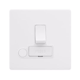 Click SFPW051PW Definity Complete Polar White Screwless 1 Gang 13A 2 Pole Flex Outlet Switched Fused Spur Unit