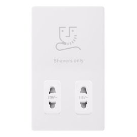 Click SFPW100PW Definity Complete Polar White Screwless 115-230V Dual Voltage Shaver Socket