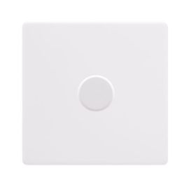 Click SFPW161 Definity Complete Polar White Screwless 1 Gang 100W 2 Way Trailing Edge Dimmer Switch
