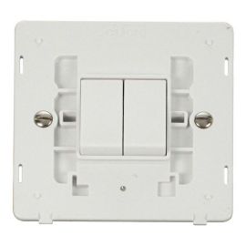 Click SIN012PW White Definity 2 Gang 10AX 2 Way Plate Switch Insert  - White Insert image
