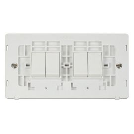 Click SIN019PW White Definity 4 Gang 10AX 2 Way Plate Switch Insert - White Insert