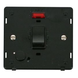 Click SIN023BK Black Definity 20A 2 Pole Flex Outlet Neon Plate Switch Insert - Black Insert image