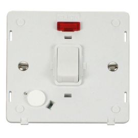 Click SIN023PW White Definity 20A 2 Pole Neon Plate Switch and Optional Flex Outlet Insert - White Insert image