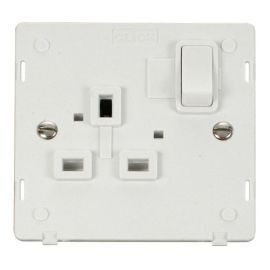 Click SIN035PW White Definity 1 Gang 13A 2 Pole Switched Socket Insert - White Insert image