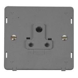 Click SIN038GY Grey Definity 5A Round Pin Socket Outlet Insert - Grey Insert image