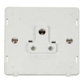 Click SIN038PW White Definity 5A Round Pin Socket Outlet Insert - White Insert