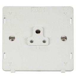 Click SIN039PW White Definity 2A Round Pin Socket Outlet Insert - White Insert image