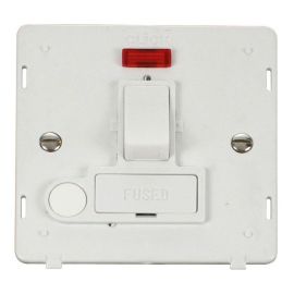 Click SIN052PW White Definity 13A 2 Pole Flex Outlet Neon Switched Fused Spur Unit Insert - White Insert image