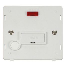 Click SIN053PW White Definity 13A Flex Outlet Neon Fused Spur Unit Insert - White Insert image