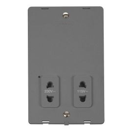 Click SIN100GY Grey Definity 115-230V Dual Voltage Shaver Socket Outlet Insert - Grey Insert image