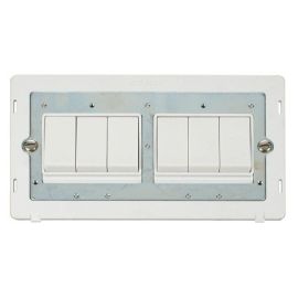 Click SIN105PW White Definity 6 Gang 10AX 2 Way Plate Switch Insert - White Insert image