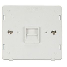 Click SIN120PW White Definity 1 Gang Master Telephone Outlet Insert - White Insert
