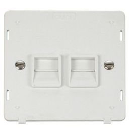 Click SIN121PW White Definity 2 Gang Master Telephone Outlet Insert - White Insert image