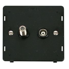 Click SIN157BK Black Definity Isolated Satellite Coaxial Outlet Insert  - Black Insert image