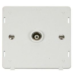 Click SIN158PW White Definity 1 Gang Isolated Coaxial Outlet Insert  - White Insert image