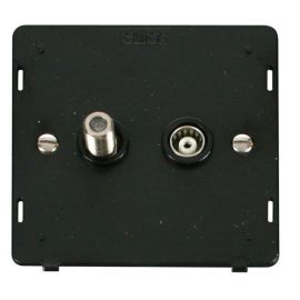 Click SIN170BK Black Definity Non-Isolated Satellite Coaxial Outlet Insert  - Black Insert image