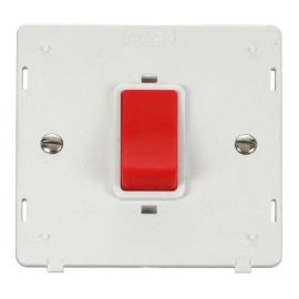 Click SIN200PW White Definity 1 Gang 45A 2 Pole Plate Switch Insert - White Insert image