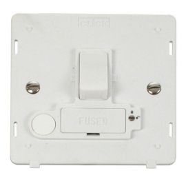 Click SIN251PW White Definity 13A Flex Outlet Lockable Switched Fused Spur Unit Insert  - White Insert image