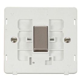 Click SIN411PWSS Stainless Steel Definity Ingot 1 Gang 10AX 2 Way Plate Switch Insert - White Insert image