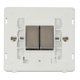 Click SIN412PWSS Stainless Steel Definity Ingot 2 Gang 10AX 2 Way Plate Switch Insert - White Insert image