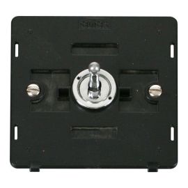 Click SIN420CH Polished Chrome Definity 1 Gang 10AX Intermediate Toggle Plate Switch Insert - Black Insert image