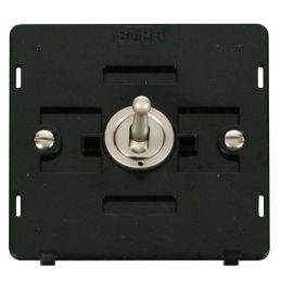 Click SIN421PN Pearl Nickel Definity 1 Gang 10AX 2 Way Toggle Plate Switch Insert - Black Insert