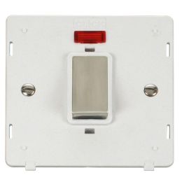 Click SIN501PWSS Stainless Steel Definity Ingot 1 Gang 45A 2 Pole Neon Plate Switch Insert - White Insert image