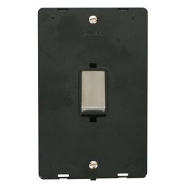 Click SIN502BKSS Stainless Steel Definity Ingot 2 Gang 45A 2 Pole Vertical Plate Switch Insert - Black Insert image