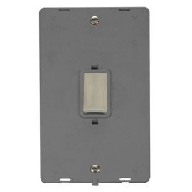 Click SIN502GYSS Stainless Steel Definity Ingot 2 Gang 45A 2 Pole Vertical Plate Switch Insert - Grey Insert image