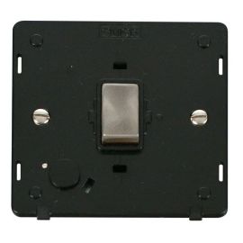 Click SIN522BKBS Brushed Steel Definity Ingot 20A 2 Pole Flex Outlet Plate Switch Insert - Black Insert image