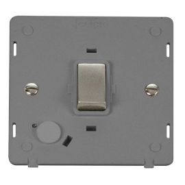 Click SIN522GYSS Stainless Steel Definity Ingot 20A 2 Pole Flex Outlet Plate Switch Insert - Grey Insert image