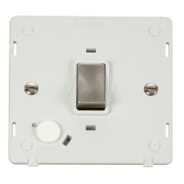 Click SIN522PWBS Brushed Steel Definity Ingot 20A 2 Pole Flex Outlet Plate Switch Insert - White Insert image