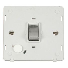 Click SIN522PWCH Polished Chrome Definity Ingot 20A 2 Pole Flex Outlet Plate Switch Insert - White Insert image