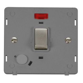 Click SIN523GYSS Stainless Steel Definity Ingot 20A 2 Pole Flex Outlet Neon Plate Switch Insert - Grey Insert image