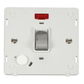 Click SIN523PWCH Polished Chrome Definity Ingot 20A 2 Pole Flex Outlet Neon Plate Switch Insert - White Insert image