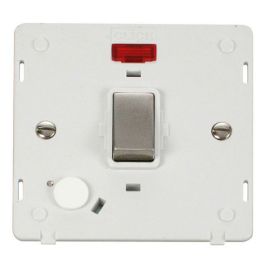 Click SIN523PWSS Stainless Steel Definity Ingot 20A 2 Pole Flex Outlet Neon Plate Switch Insert - White Insert image