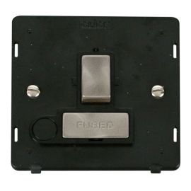 Click SIN551BKBS Brushed Steel Definity Ingot 13A 2 Pole Switched Flex Outlet Fused Spur Unit Insert - Black Insert image